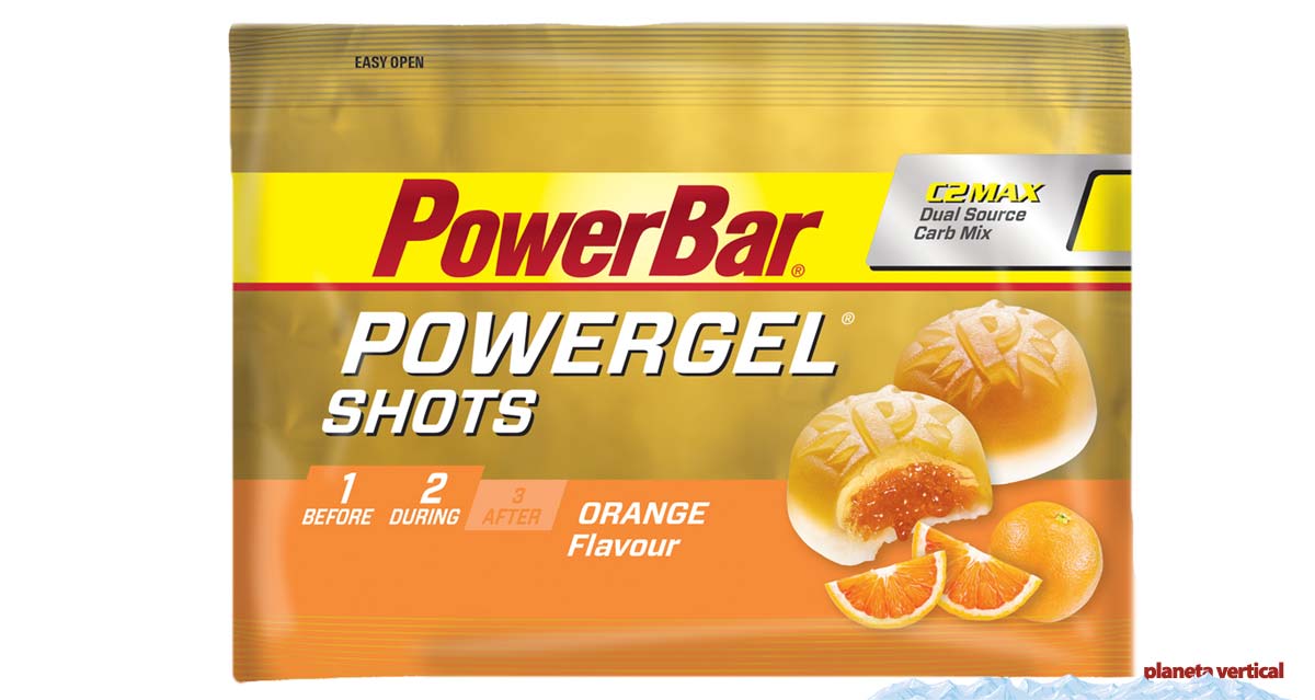 Powerbar PowerGel Shots, gominolas de sabor a naranja y cola